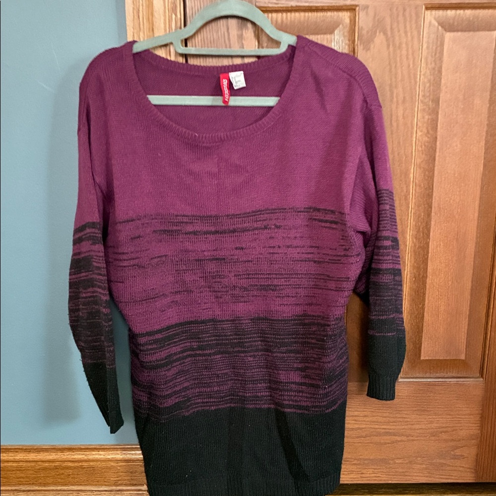 Divided Purple and Black Crew Neck Sweater